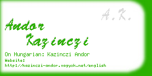 andor kazinczi business card